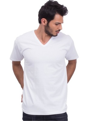 T-SHIRT Koszulka PODKOSZULEK męski 100% cotton biały 1007 XXL