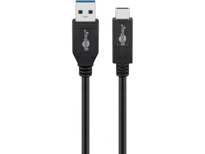 Kabel USB-C USB 3.1, 2. generacji, 3 A, czarny 1m Goobay