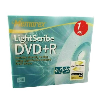 Memorex DVD+R x16 5COLOR Lightscribe 1szt. koperta CD