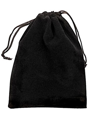 Aksamitna sakiewka na kości 13x18 cm czarna