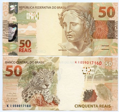 BRAZYLIA 50 REAL P-256h 2010 UNC