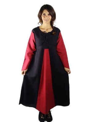 Średniowieczna sukienka czarno czerwona LARP