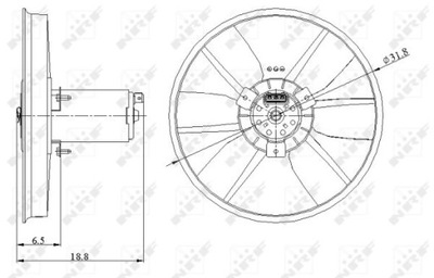 NRF VENTILADOR DEL RADIADOR VW 250/150W  