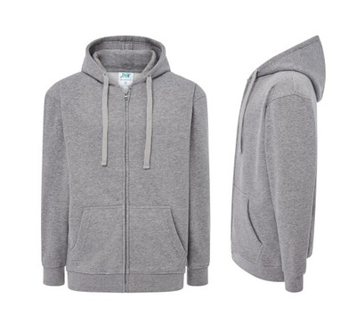 Bluza dresowa męska Z KAPTUREM rozpinana JHK SWUA HOOD szara GM r. XL