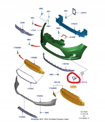 FORD FIESTA 2008- / RAMKA HALOGENU PRZEDNIEGO LEWA