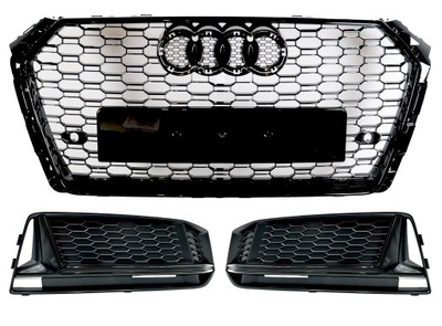 DEFLECTOR REJILLA DE PARAGOLPES REJILLA DE RADIADOR AUDI A4 B9 S-LINE 8W 15-19R S4 LOOK BLACK  