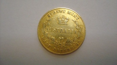 Pół suwerena half sovereign Australia 1856 stan 3-