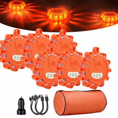 6xlampa попереджувальна flara kogut stroboskop led магніт з hak na акумулятор usb фото №1