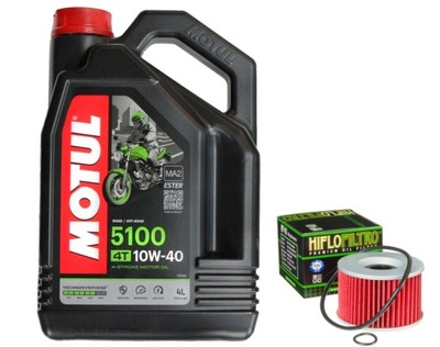 OLEJ MOTUL 10W40 FILTR HF401 HONDA KAWASAKI YAMAHA