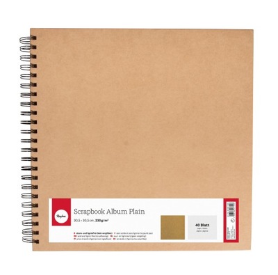 Rayher 60681000 Scrapbook Album Plain, 30,5 x 30,5 cm, 40 stron
