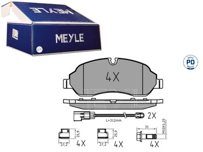 КОЛОДКИ ГАЛЬМІВНІ ПЕРЕД FORD TRANSIT V363 2.0D 2.0DH 2.2D 08.13- MEYLE