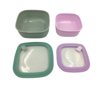 Smukee Zestaw pojemników z pokrywkami 800ml fioletowy + 1400ml zielony