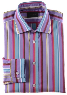 DUCHAMP fioletowa koszula w kolorowe prążki k 38