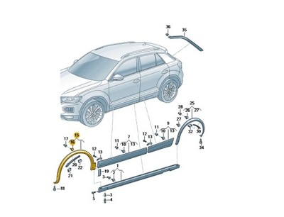 Накладка підкрилок vw p. t-roc 17- pr фото №1