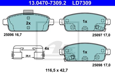 КОЛОДКИ ГАЛЬМІВНІ ATE CERAMIC ATE 13.0470-7309.2