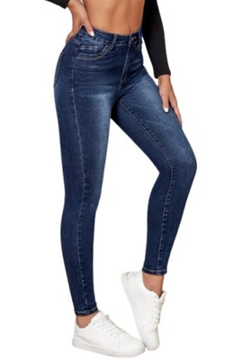 SHEIN SPODNIE JEANSOWE GRANATOWE RURKI 27 VBG