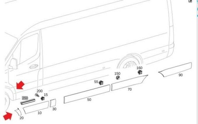 Молдинг крила перед правий sprinter 907/ 910 оригінал фото №1