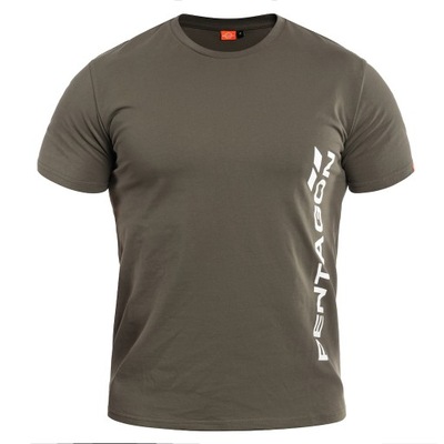 Koszulka T-shirt Sportowa Bawełniana Pentagon Vertical Zielona M