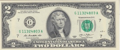 USA 2 dollar 2013 seria G UNC