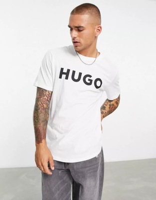 HUGO MĘSKI T-SHIRT KLASYCZNY BIAŁY Z LOGO M 1XAD