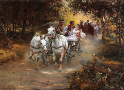 Wiejskie wesele Wierusz-Kowalski 120x80cm obraz