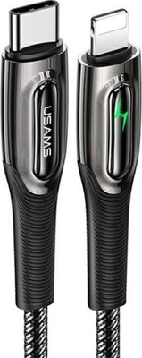 KABEL PLECIONY USAMS USB-C DO LIGHTNING 20W PD 1.2M CZARNY