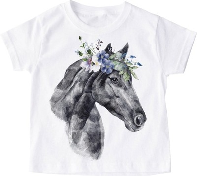 Koszulka dziecięca z koniem dla fanki koni roz 128