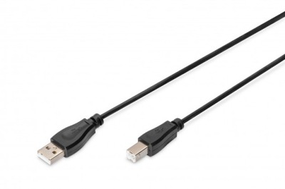 Kabel drukarkowy USB DIGITUS 2.0 A/M - USB B /M, 1,8m czarny