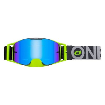 GOGLE HARD ENDURO O'NEAL B-30 BOLD GELTONOS NEONOWE FLUO MĖLYNA STIKLAS 