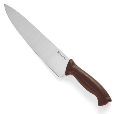 Nóż kucharski do wędlin i gotowanych mięs HACCP 385mm - brązowy - HENDI 842