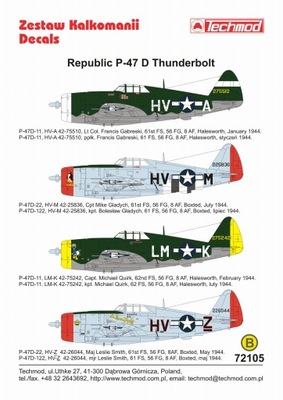 72105 Republic P-47 D Thunderbolt - USA 1944