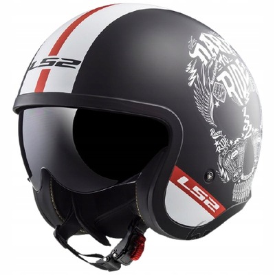 CASCO LS2 OF599 SPITFIRE INKY MATT BLACK WHITE XL  