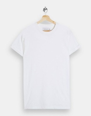 TOPMAN T-SHIRT MĘSKI KLASYCZNY PROSTY BIAŁY M 1RND