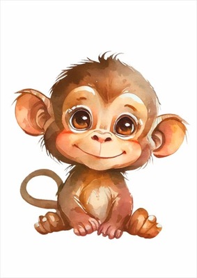 Plakat dla dzieci 50x70 shining małpka PS224
