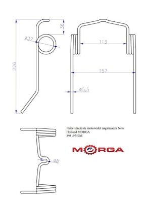 PIRŠTAS SPREZYSTY MOTOWIDEL NAGARNIACZA NEW HOLLAND 89819750 MALOWANE PROSZK 