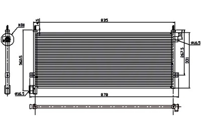 NISSENS CONDENSADOR DE ACONDICIONADOR 835X331X22 VOLVO FH12 FH16 NH12 08.93-  