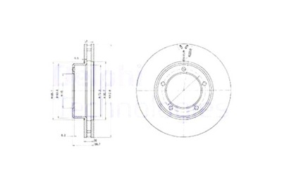 DELPHI DISCOS DE FRENADO 2 PIEZAS PARTE DELANTERA LEXUS LX TOYOTA LAND CRUISER 100  