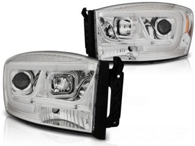 Фары dodge ram 06-08r led трубка  хром фото №1