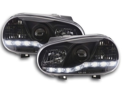 LAMPS FRONT DAYLIGHT LED DRL VW GOLF 4 97-03 BLACK - milautoparts-fr.ukrlive.com