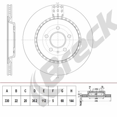 ДИСКИ ТОРМОЗНЫЕ ТОРМОЗНЫЕ BRECK BR 413 VH100