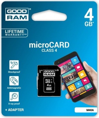 Karta pamięci microSD SDHC adapter 4gb Goodram C4