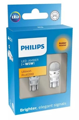 Philips Żarówka Led W5W Amber Ultinon Pro6000 Żółta
