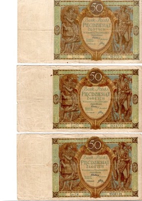 Kolekcja banknotów polskich z lat 1929,1931 i 1936