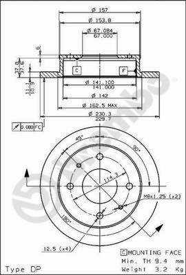 DISCO DE FRENADO PARTE DELANTERA HYUNDAI ATOS 1997-  