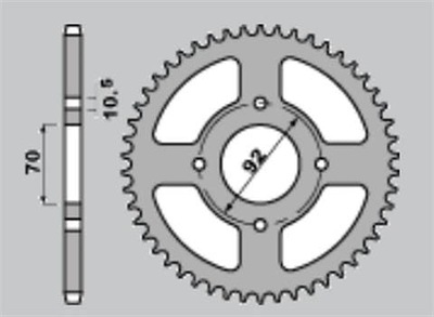 JR ЗУБЧАТКА ЗАДНЯЯ 476 44 KAWASAKI Z 400 '74-'80 47644JRS