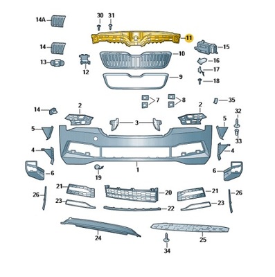 Лист з'єднувальна захист поперечина перед skoda superb 3fl фото №1
