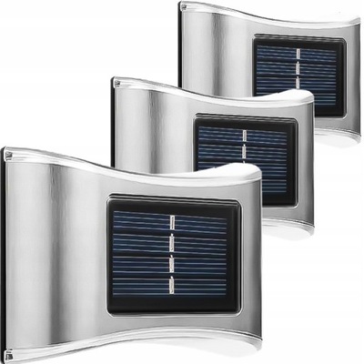 3x KINKIET ELEWACYJNY SOLARNY LAMPA OGRODOWA LED