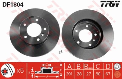 ДИСК ТОРМОЗНОЙ TRW DF1804 JLM1826