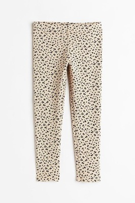 NOWE H&M legginsy PANTERKA beżowe 110