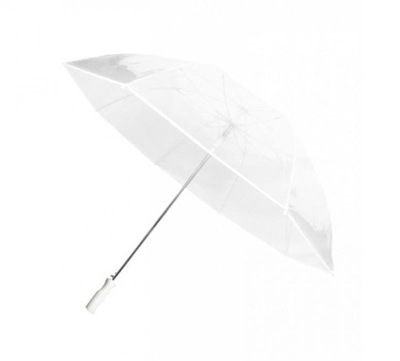 Długi parasol przezroczysty GOLF, biały Smati